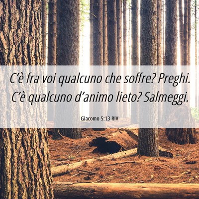 Picture 06 - Giacomo 5:13 RIV - C’è fra voi qualcuno che soffre? Preghi. - Bible Verse Picture