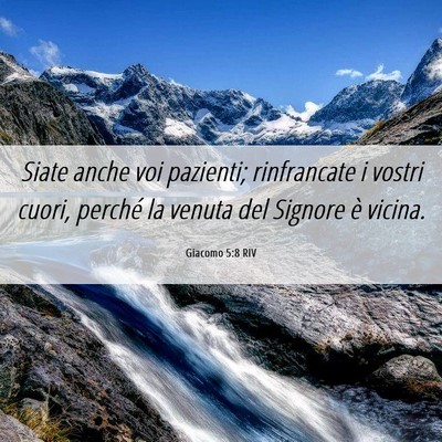 Picture 06 - Giacomo 5:8 RIV - Siate anche voi pazienti; rinfrancate i vostri - Bible Verse Picture