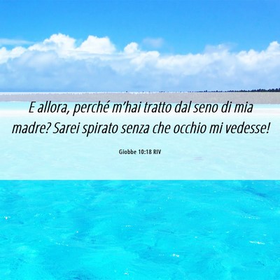 Picture 06 - Giobbe 10:18 RIV - E allora, perché m’hai tratto dal seno di mia - Bible Verse Picture