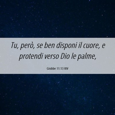 Picture 06 - Giobbe 11:13 RIV - Tu, però, se ben disponi il cuore, e protendi - Bible Verse Picture