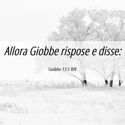 Picture 06 - Giobbe 12:1 RIV - Allora Giobbe rispose e - Bible Verse Picture