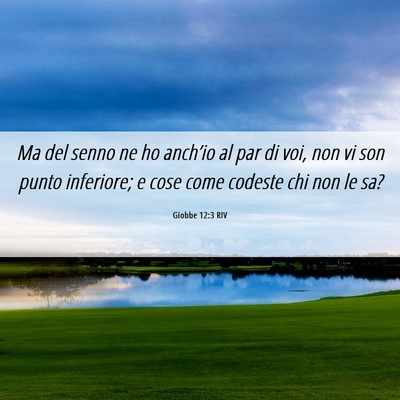 Picture 06 - Giobbe 12:3 RIV - Ma del senno ne ho anch’io al par di voi, non - Bible Verse Picture