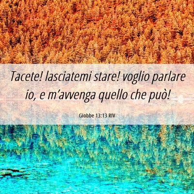 Picture 06 - Giobbe 13:13 RIV - Tacete! lasciatemi stare! voglio parlare io, e - Bible Verse Picture