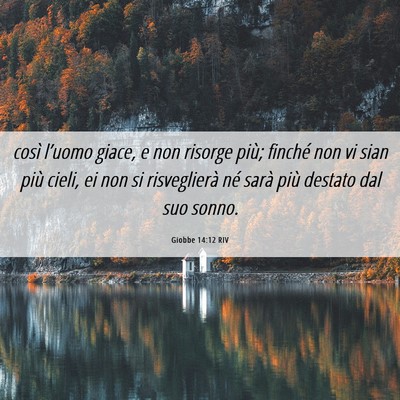Picture 06 - Giobbe 14:12 RIV - così l’uomo giace, e non risorge più; finché - Bible Verse Picture