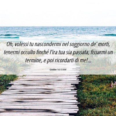 Picture 06 - Giobbe 14:13 RIV - Oh, volessi tu nascondermi nel soggiorno de’ - Bible Verse Picture