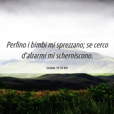 Picture 06 - Giobbe 19:18 RIV - Perfino i bimbi mi sprezzano; se cerco - Bible Verse Picture