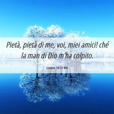 Picture 06 - Giobbe 19:21 RIV - Pietà, pietà di me, voi, miei amici! ché la - Bible Verse Picture