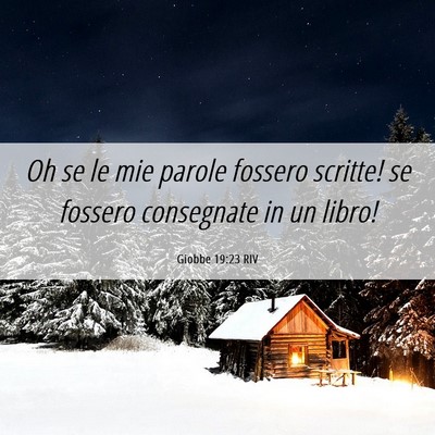 Picture 06 - Giobbe 19:23 RIV - Oh se le mie parole fossero scritte! se fossero - Bible Verse Picture