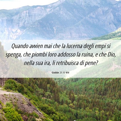 Picture 06 - Giobbe 21:17 RIV - Quando avvien mai che la lucerna degli empi si - Bible Verse Picture