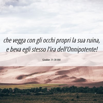 Picture 06 - Giobbe 21:20 RIV - che vegga con gli occhi propri la sua ruina, e - Bible Verse Picture