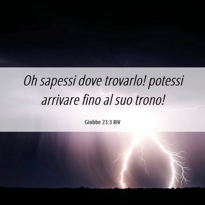 Picture 06 - Giobbe 23:3 RIV - Oh sapessi dove trovarlo! potessi arrivare fino - Bible Verse Picture