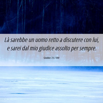 Picture 06 - Giobbe 23:7 RIV - Là sarebbe un uomo retto a discutere con lui, e - Bible Verse Picture