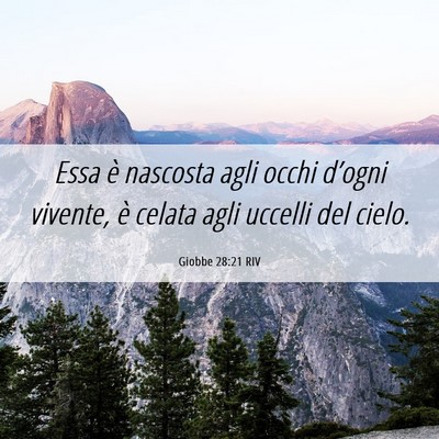 Picture 06 - Giobbe 28:21 RIV - Essa è nascosta agli occhi d’ogni vivente, è - Bible Verse Picture