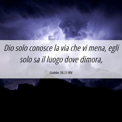 Picture 06 - Giobbe 28:23 RIV - Dio solo conosce la via che vi mena, egli solo sa - Bible Verse Picture