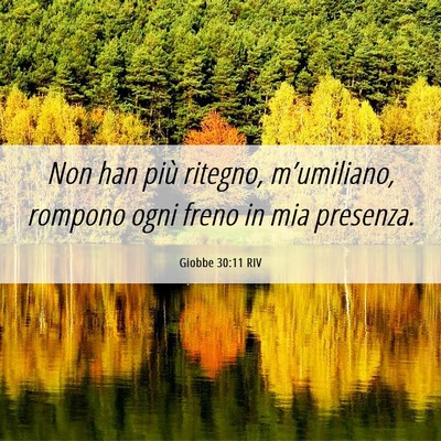 Picture 06 - Giobbe 30:11 RIV - Non han più ritegno, m’umiliano, rompono ogni - Bible Verse Picture