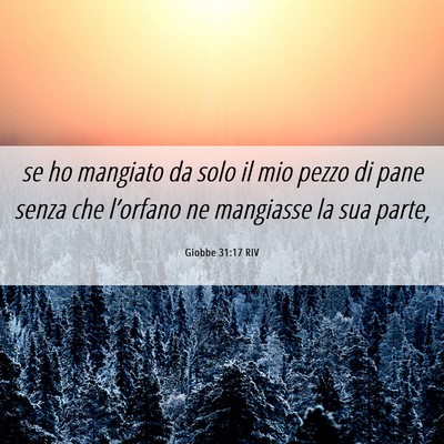 Picture 06 - Giobbe 31:17 RIV - se ho mangiato da solo il mio pezzo di pane senza - Bible Verse Picture