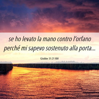 Picture 06 - Giobbe 31:21 RIV - se ho levato la mano contro l’orfano perché mi - Bible Verse Picture