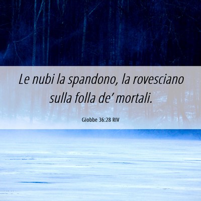 Picture 06 - Giobbe 36:28 RIV - Le nubi la spandono, la rovesciano sulla folla - Bible Verse Picture