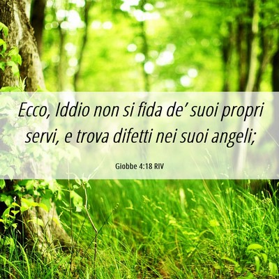 Picture 06 - Giobbe 4:18 RIV - Ecco, Iddio non si fida de’ suoi propri servi, - Bible Verse Picture