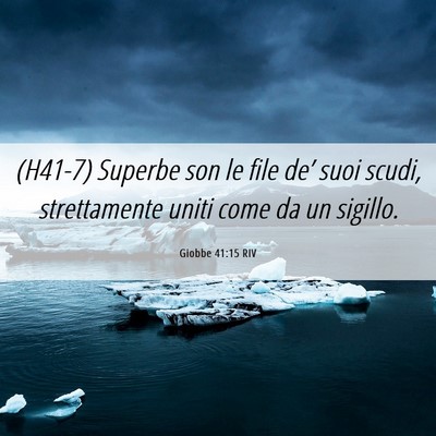 Picture 06 - Giobbe 41:15 RIV - (H41-7) Superbe son le file de’ suoi scudi, - Bible Verse Picture