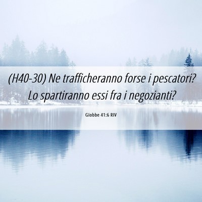 Picture 06 - Giobbe 41:6 RIV - (H40-30) Ne trafficheranno forse i pescatori? Lo - Bible Verse Picture