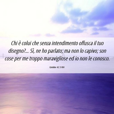 Picture 06 - Giobbe 42:3 RIV - Chi è colui che senza intendimento offusca il - Bible Verse Picture