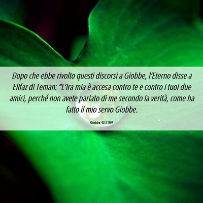 Picture 06 - Giobbe 42:7 RIV - Dopo che ebbe rivolto questi discorsi a Giobbe, - Bible Verse Picture