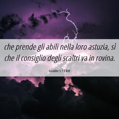 Picture 06 - Giobbe 5:13 RIV - che prende gli abili nella loro astuzia, sì che - Bible Verse Picture