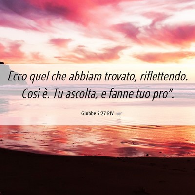 Picture 06 - Giobbe 5:27 RIV - Ecco quel che abbiam trovato, riflettendo. Così - Bible Verse Picture
