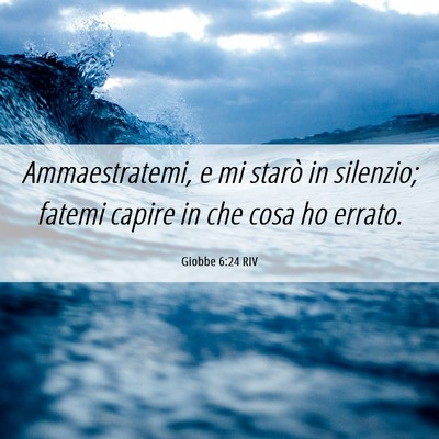 Picture 06 - Giobbe 6:24 RIV - Ammaestratemi, e mi starò in silenzio; fatemi - Bible Verse Picture