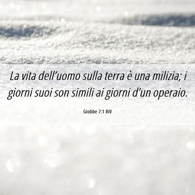 Picture 06 - Giobbe 7:1 RIV - La vita dell’uomo sulla terra è una milizia; i - Bible Verse Picture