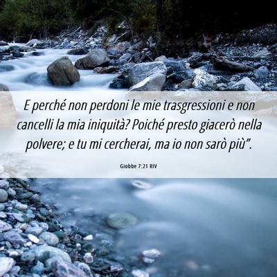 Picture 06 - Giobbe 7:21 RIV - E perché non perdoni le mie trasgressioni e non - Bible Verse Picture