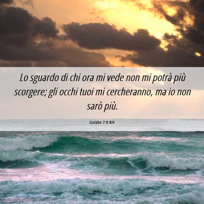 Picture 06 - Giobbe 7:8 RIV - Lo sguardo di chi ora mi vede non mi potrà più - Bible Verse Picture