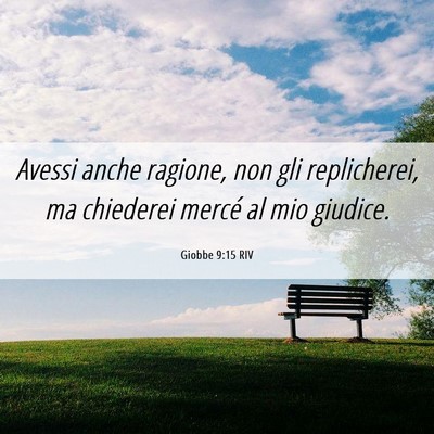 Picture 06 - Giobbe 9:15 RIV - Avessi anche ragione, non gli replicherei, ma - Bible Verse Picture