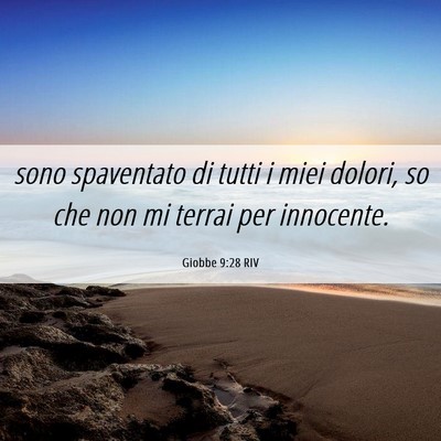 Picture 06 - Giobbe 9:28 RIV - sono spaventato di tutti i miei dolori, so che - Bible Verse Picture