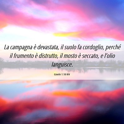 Picture 06 - Gioele 1:10 RIV - La campagna è devastata, il suolo fa cordoglio, - Bible Verse Picture