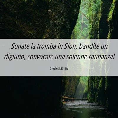 Picture 06 - Gioele 2:15 RIV - Sonate la tromba in Sion, bandite un digiuno, - Bible Verse Picture