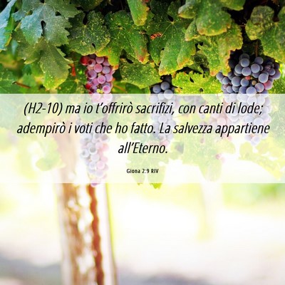 Picture 06 - Giona 2:9 RIV - (H2-10) ma io t’offrirò sacrifizi, con canti - Bible Verse Picture