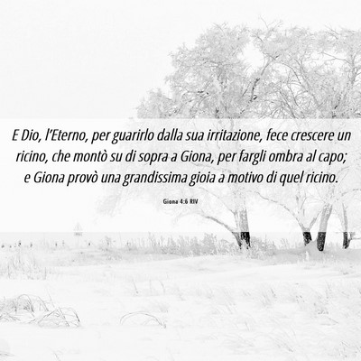 Picture 06 - Giona 4:6 RIV - E Dio, l’Eterno, per guarirlo dalla sua - Bible Verse Picture