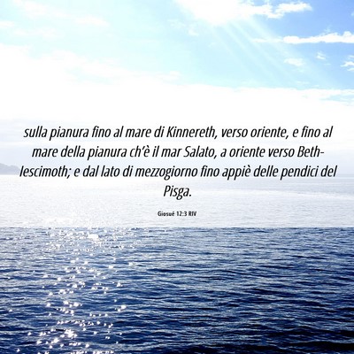 Picture 06 - Giosué 12:3 RIV - sulla pianura fino al mare di Kinnereth, verso - Bible Verse Picture