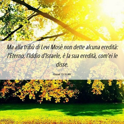 Picture 06 - Giosué 13:33 RIV - Ma alla tribù di Levi Mosè non dette alcuna - Bible Verse Picture