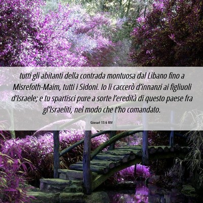 Picture 06 - Giosué 13:6 RIV - tutti gli abitanti della contrada montuosa dal - Bible Verse Picture