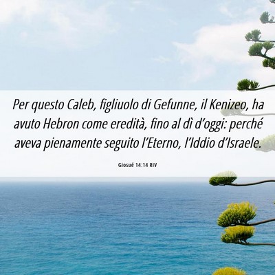 Picture 06 - Giosué 14:14 RIV - Per questo Caleb, figliuolo di Gefunne, il - Bible Verse Picture