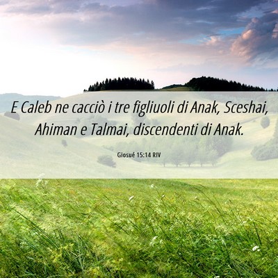 Picture 06 - Giosué 15:14 RIV - E Caleb ne cacciò i tre figliuoli di Anak, - Bible Verse Picture