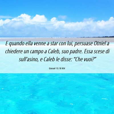 Picture 06 - Giosué 15:18 RIV - E quando ella venne a star con lui, persuase - Bible Verse Picture