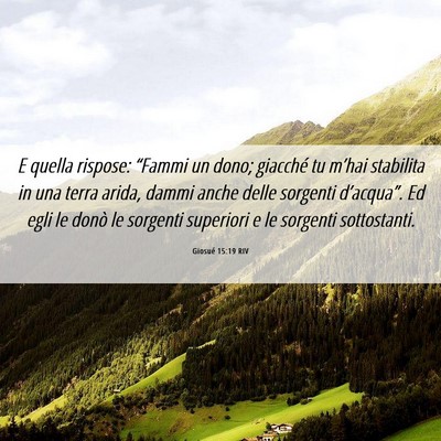Picture 06 - Giosué 15:19 RIV - E quella rispose: “Fammi un dono; giacché tu - Bible Verse Picture