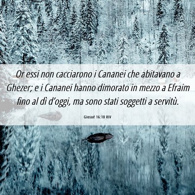 Picture 06 - Giosué 16:10 RIV - Or essi non cacciarono i Cananei che abitavano a - Bible Verse Picture