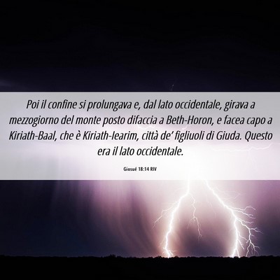 Picture 06 - Giosué 18:14 RIV - Poi il confine si prolungava e, dal lato - Bible Verse Picture