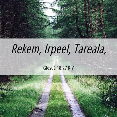 Picture 06 - Giosué 18:27 RIV - Rekem, Irpeel, - Bible Verse Picture