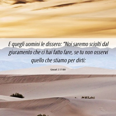 Picture 06 - Giosué 2:17 RIV - E quegli uomini le dissero: “Noi saremo sciolti - Bible Verse Picture